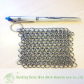 chain mail cast iron pan scrubber/chainmail scrubber made in china